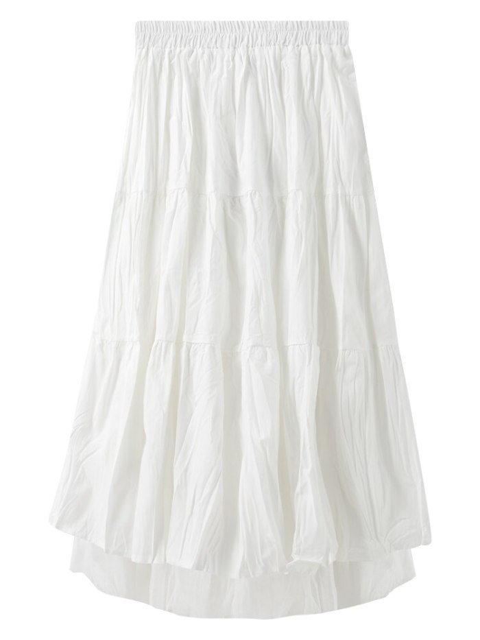 2021 Long Skirts For Women's Skirts Harajuku Korean Style White Black Maxi Skirt For Teenagers High Waist Skirt School Skirts