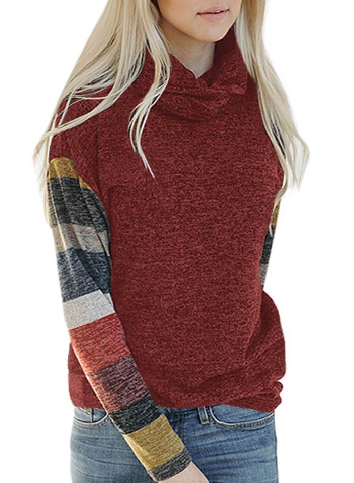 Turtleneck Color Block Sweatshirt