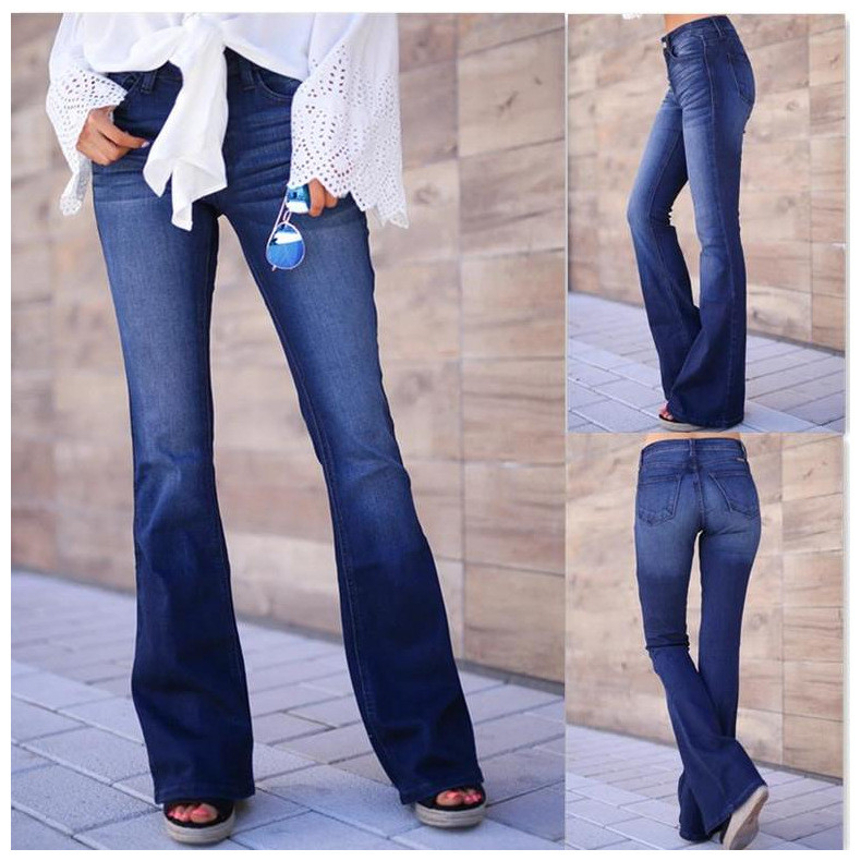 Spring And Autumn Fashion Streetwear Women Speaker Jeans Mid Waist Solid Color Street Style Casual Retro Cotton New Denim Pants