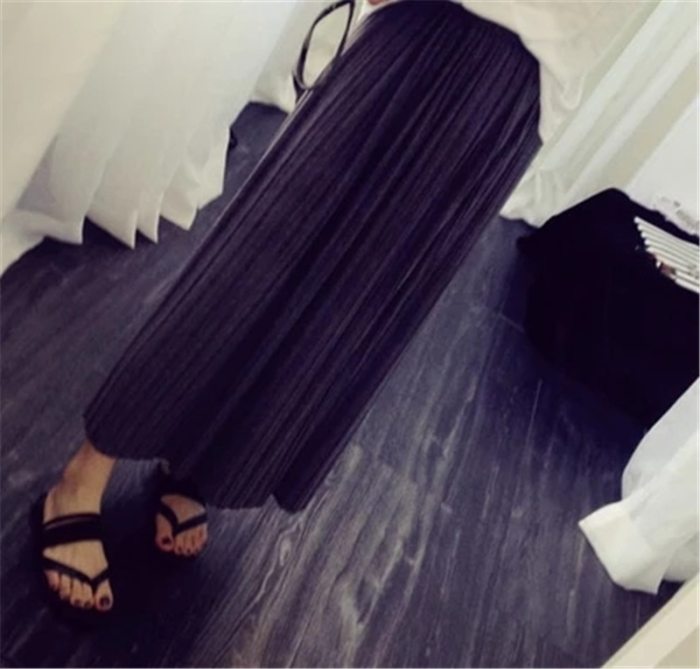 Long Skirt Latest Fashion Ankle Length Cotton Pleated Skirts for Women Autumn Winter High Waist Casual Woman Maxi Skirts ZY2406