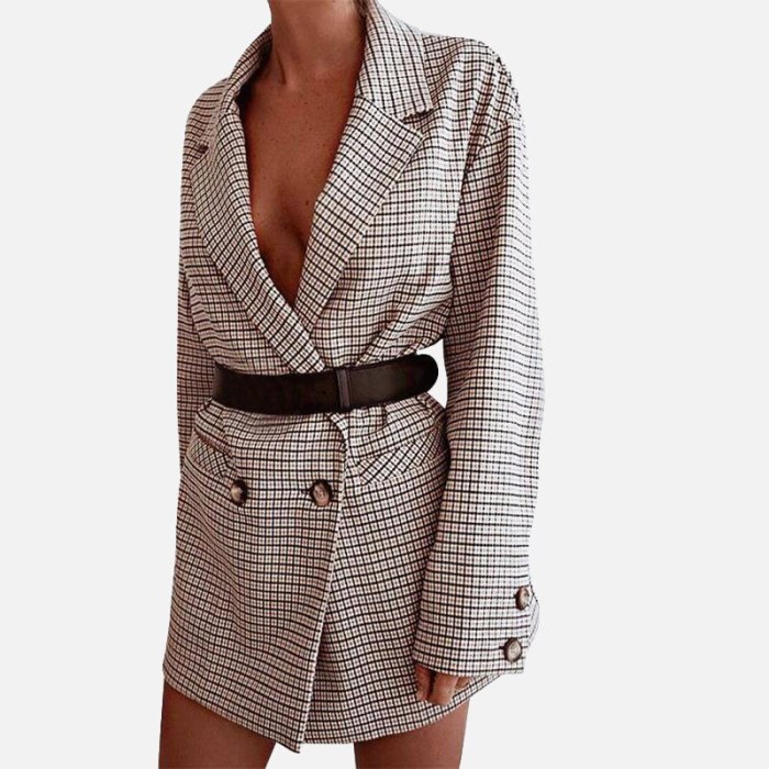 2021 Autumn New Woolen Coat Women Turn-down Collar Long Sleeve Solid Female Midi Coats Fashion Elegant Office Lady Winter Blazer