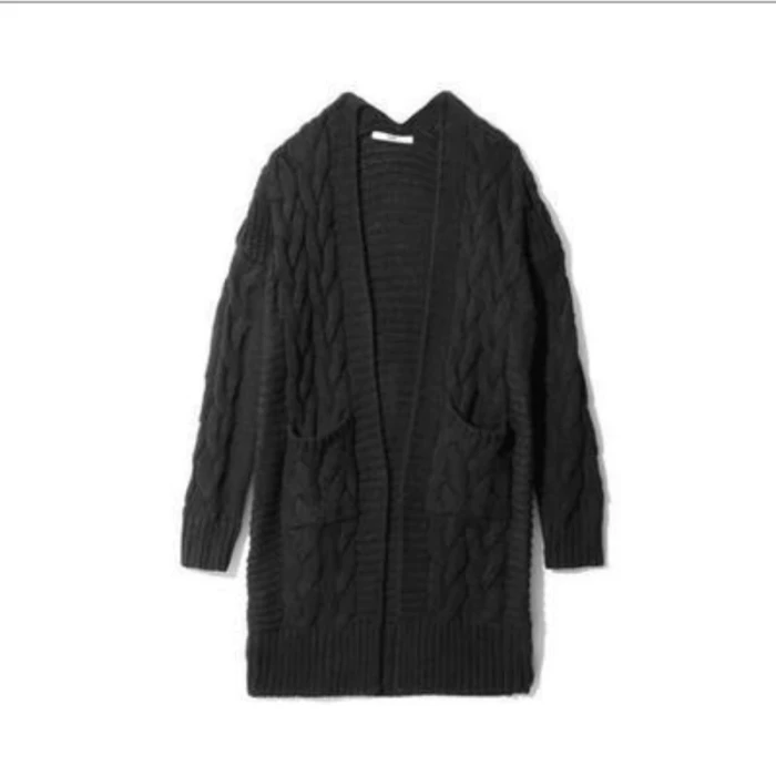 2021 New Loose And Simple V-Neck Sweater For Women Versatile Fashion Cardigan Medium And Long Style Sweater Coat For Women