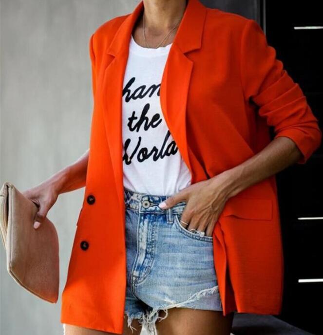 Women's autumn and winter new style long-sleeved jacket button European and American small suit women