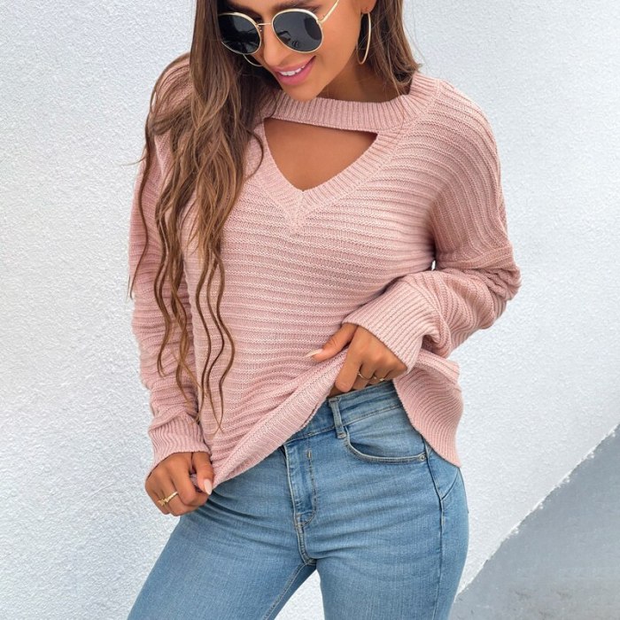 Quanss Autumn And Winter Women's Sweaters Fashion Hollow Out Pullover Female Long Sleeve Casual Knitwear Solid Jumper Knit Top