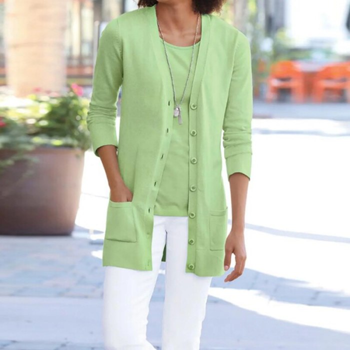 2021 Autumn Winter New Knitted Cardigan For Women Elegant Long Sleeve Tops Vintage Button Pocket Casual Solid Color Sweater Coat