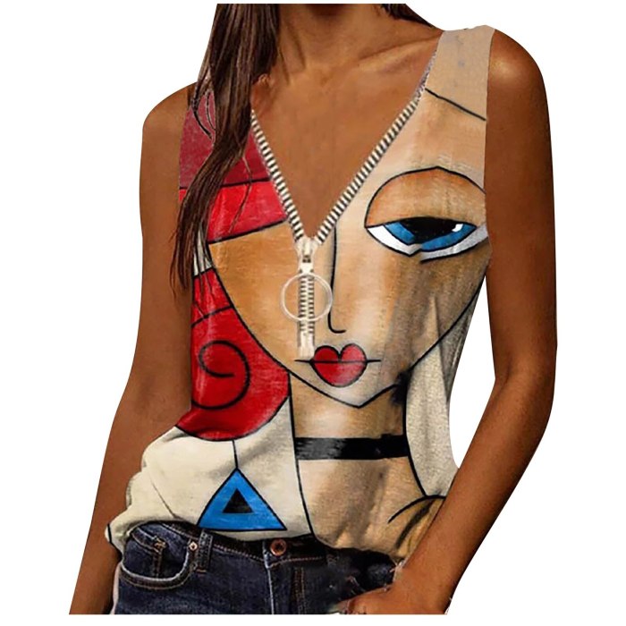 5xl Tshirts Patchwork Tops For Women Summer Women Clothing Zipper Tshirts Aesthetic Art Top Women Party Tshirts Et Chemises