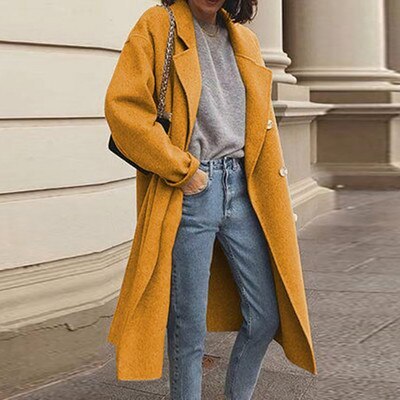 Casual Women's Clothing 2021 new Fashion Women's Clothing Spring New Windbreaker Woollen Coat Double Breasted wool coats