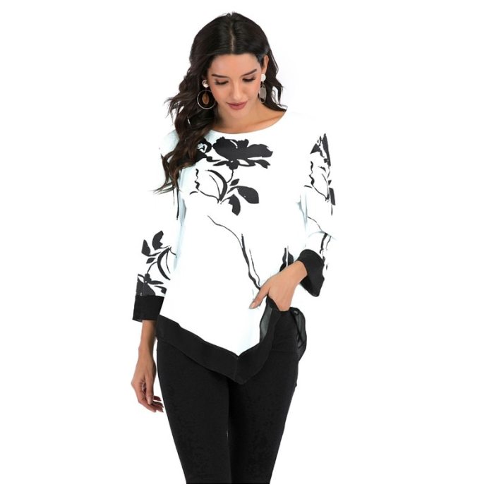Women Floral Printing Blouse Casual Tops