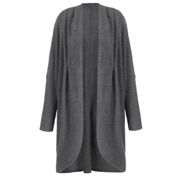 2021 Casual Long Knitted Cardigan Fashion Women Vintage Mid-length Irregular Knitted Loose Coat for Autumn Winter