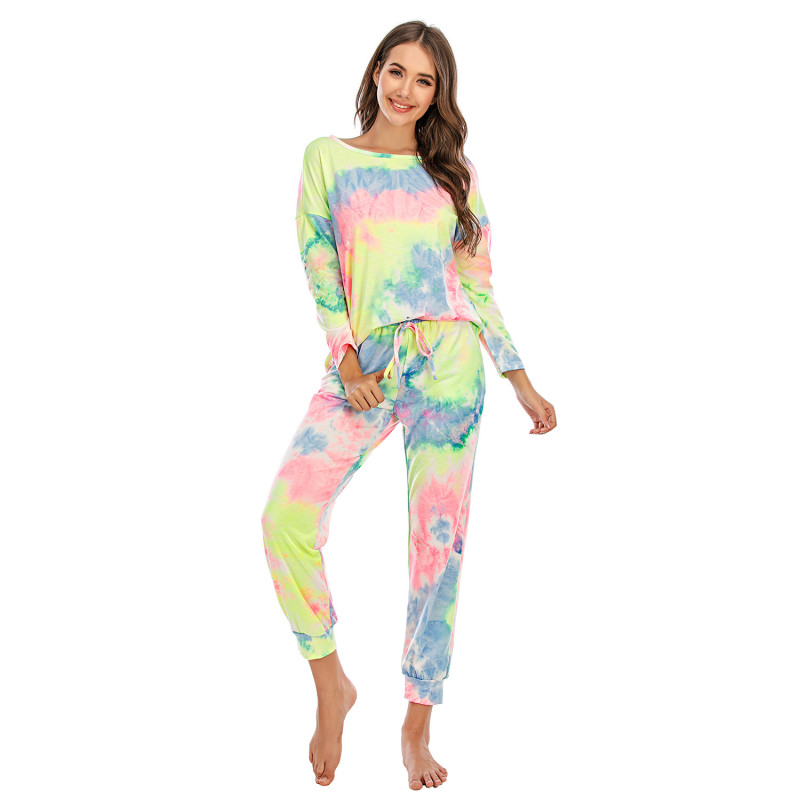 Autumn Tie Dye set women Sleep Wear Sleepwear Set Women's Sexy Set Lounge Wear Sleeping Set Women Nightwear