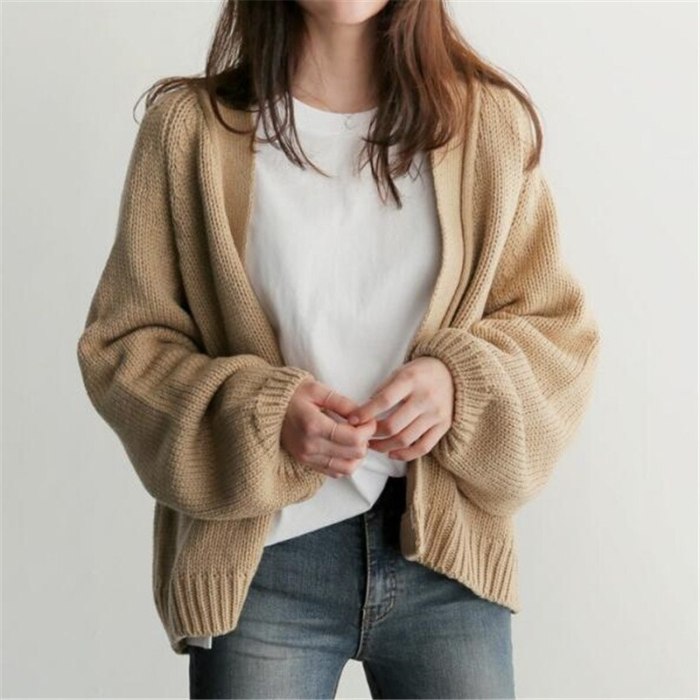 Knitted Sweater Cardigan Women Autumn Winter Open Stitch Knitted Sweaters Casual Loose Cardigans Knit Top Rebeca Mujer