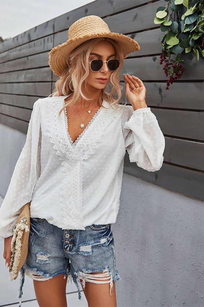 Vintage Sexy Loose Women's Shirt Tops 2022 Spring Summer Long-sleeved Casual V-Neck Full Shirt Holiday Elegant Shirt and Blouse Tops