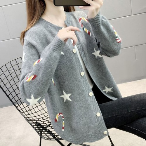 O-neck Fashion Knitted Women Cardigan Long Sleeve Open Stitch Female Knitwear Sweaters With Button Elastic Cardigans Femme