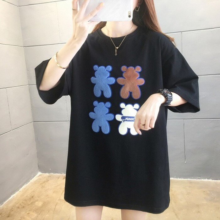 Summer Letters Printed Women's T-shirt The New Comfortable Loose Fashion Casual Short Sleeve Round Neck Top Cotton