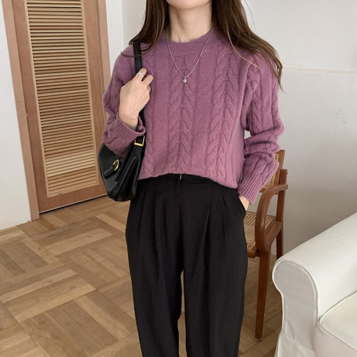 Sweater ladies spring and autumn western style loose top 2021 new pullover sweater all-match casual top