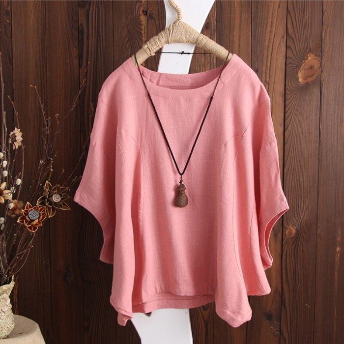 Plus Size 2021 Women Sleeve Loose Summer Blouse Solid Casual Baggy OL Work Top Cotton Linen Shirt Yellow Blusas