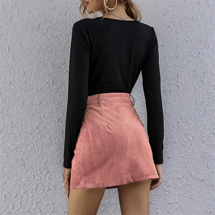 High Waist Mini Skirts Womens Autumn Winter Casual Solid High Quality Zipper Sexy A-Line Skirt Elegant Female Bottom