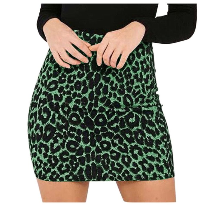 Women's Leopard Printed Skirt High Waist Sexy Pencil Hip Mini Skirts