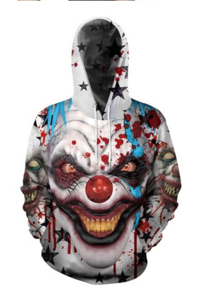 New horror clown Cosplay Halloween costume costume horror hooded hood sweater anime cartoon unisex women