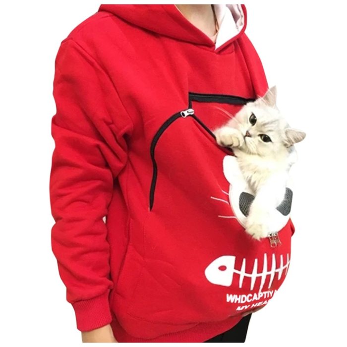 Women's Hooded Sweatshirt Cat Print Pullover Tops