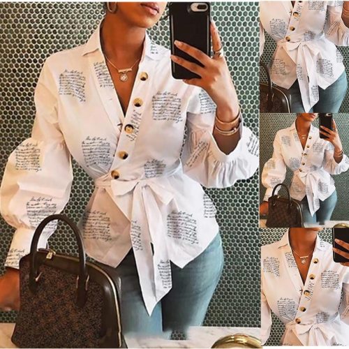 Fall 2021 Long Sleeve Fashion Women V Neck Tops And Blouses blusas mujer de moda Bandage Women Tops Streetwear Outfits Clothes