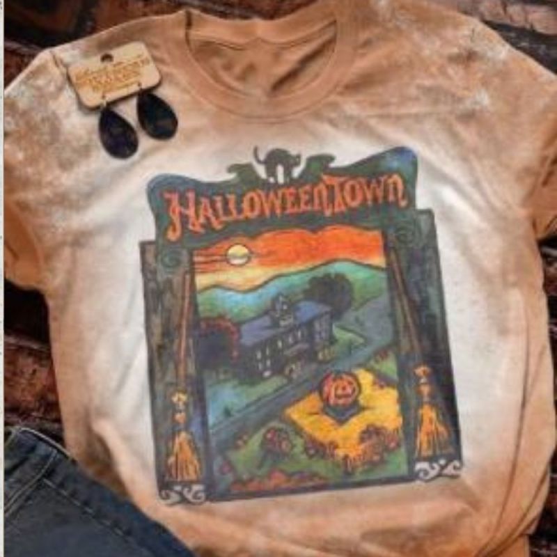 Harajuku Aesthetic Graphic Tees Halloweentown Halloween Vintage Hip Hop T Shirt Oversized Tshirt Streetwear Summer Teeshirt Tops