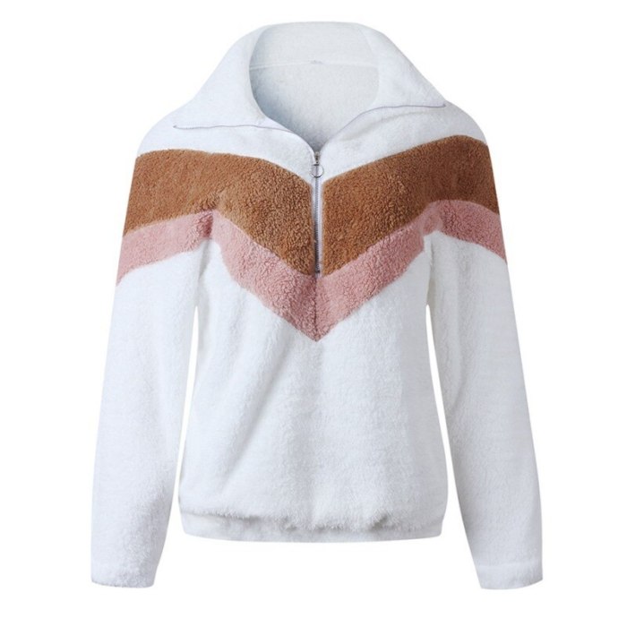 Warm Coat For Women Sweatshirt Outerwear Zippe Plush Ladies Casual Winter Coat Soft Loose Jacket Female