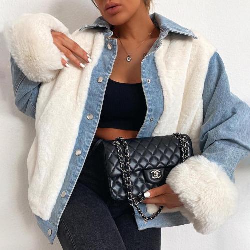 hirigin Winter White Faux Fur Coat Women Casual Warm Soft Single Breasted Fur Jacket Plush Overcoat Pocket Teddy Coat Female