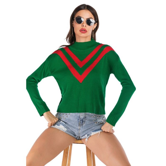 Sweaters for Women 2021 Autumn New Styles Europe & America Green Round Neck Pullover Long Sleeve Knitting Women Sweater