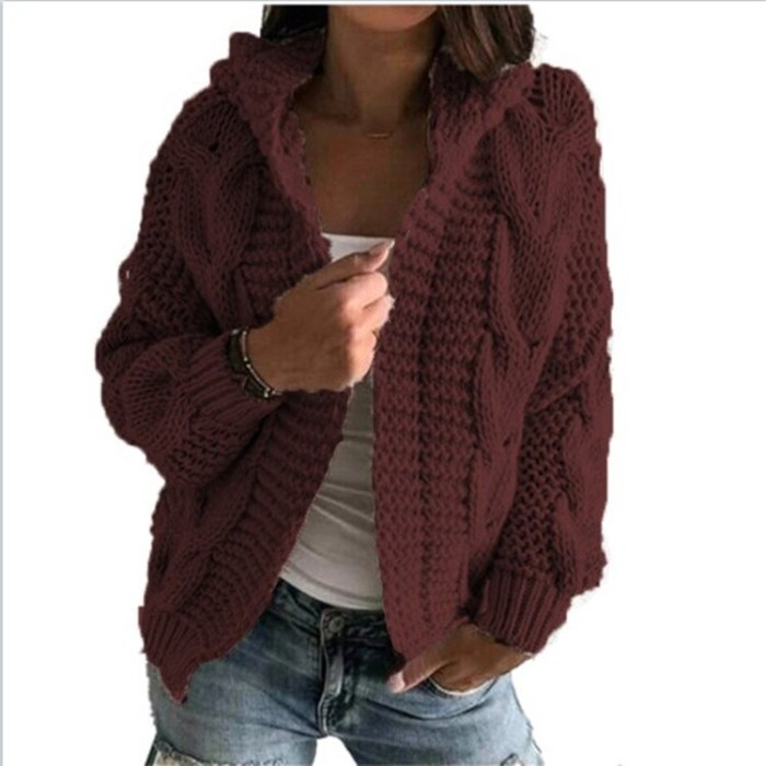 2021 Vintage Cardigan Women Sweater Knitwear Autumn Winter Open Stitch Top Solid Slim Long Sleeve Cardigans Jacket Coat