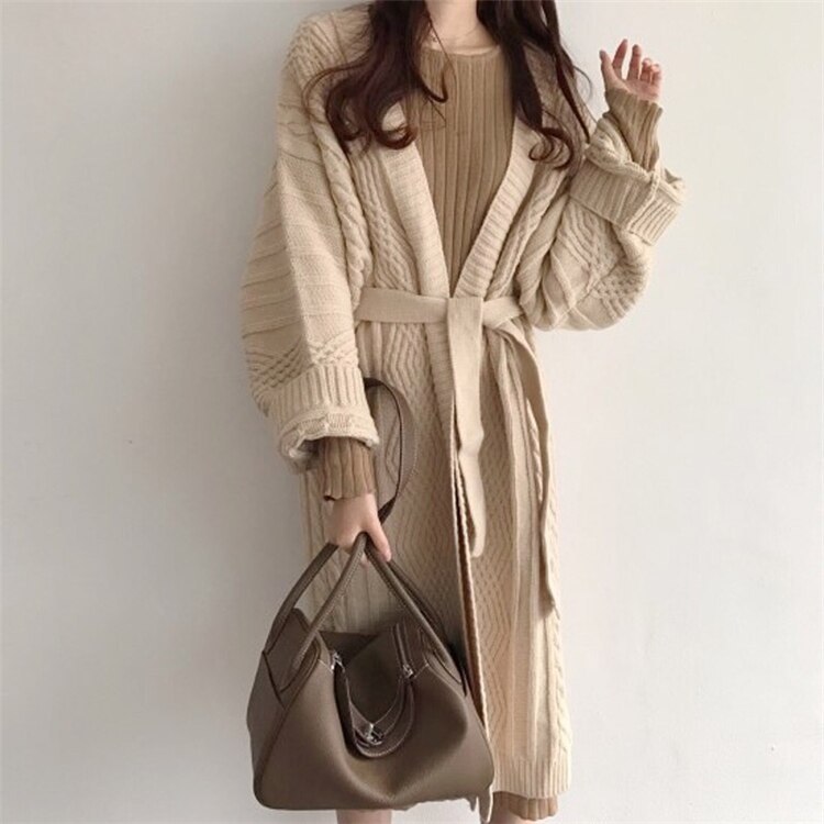 Women's Casual Sweater Knitted Long Cardigans