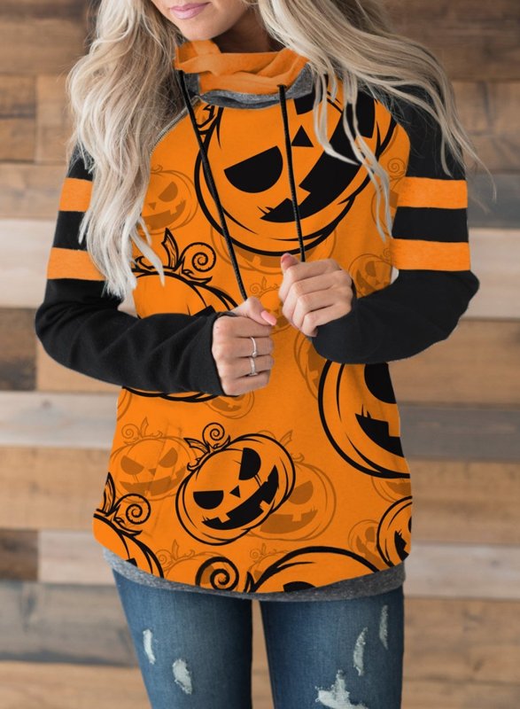 Halloween Pumpkin Funny Pullover Hoodie