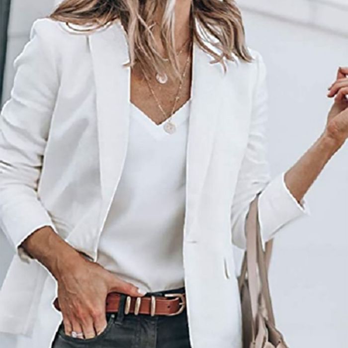 Women Blazer 2021 Formal Blazers Lady Office Work Suit Pockets Jackets Coat Slim Black Women Blazer Femme Jackets Femme