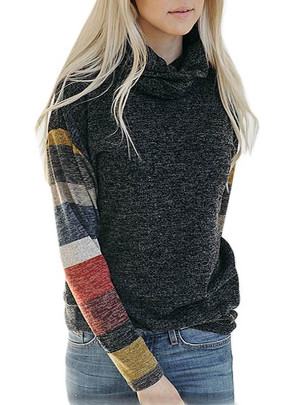 Turtleneck Color Block Sweatshirt