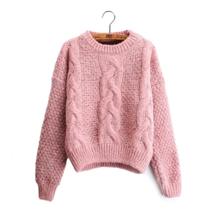 Women Sweaters Warm Pullover and Jumpers Crewneck Mohair Pullover Twist Pull Jumpers Autumn 2021 Knitted Sweaters Christmas