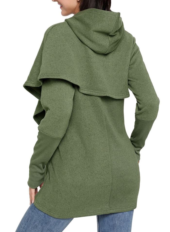 Irregular Long Sleeve Hoodies
