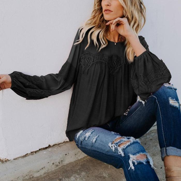 Loose Casual Long-sleeved Blouses