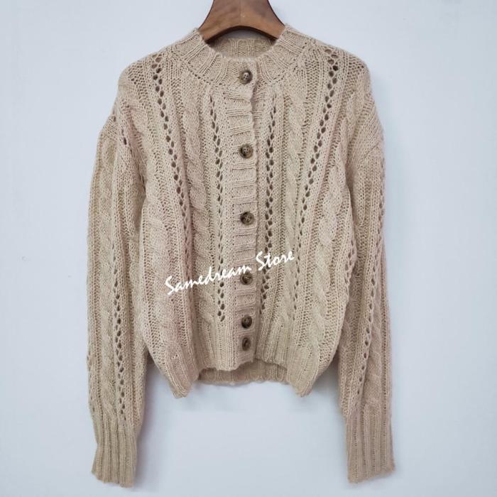 Retro women knitted Cardigan sweater single-breasted long sleeve loose lady sweater tops casual wild 2020 early autumn new