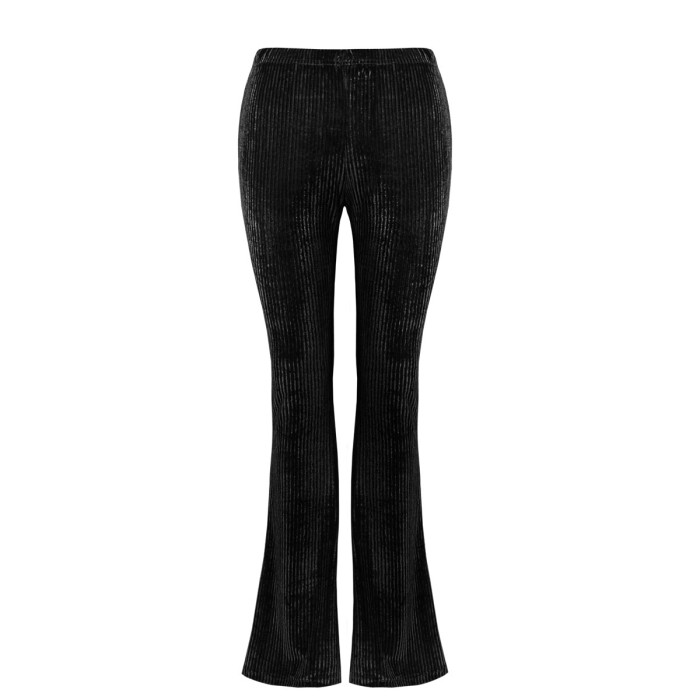 JuneLove Fashion Elastic Velvet Pants women Autumn Winter Slim Flare Pants High Waist Trousers High Street Style Pants Bottoms