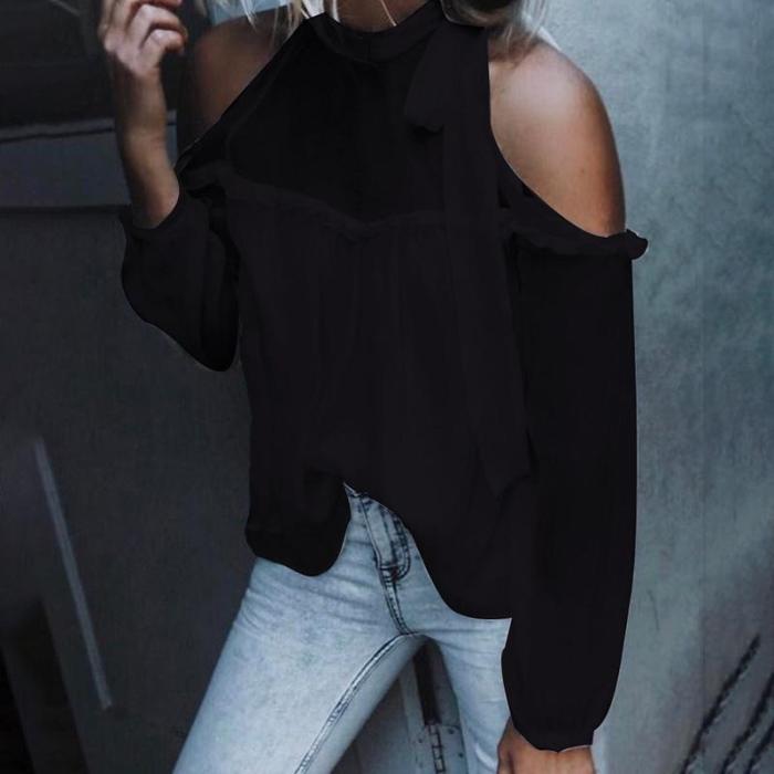 Perspective Sexy Strapless Chiffon Shirt Blouses