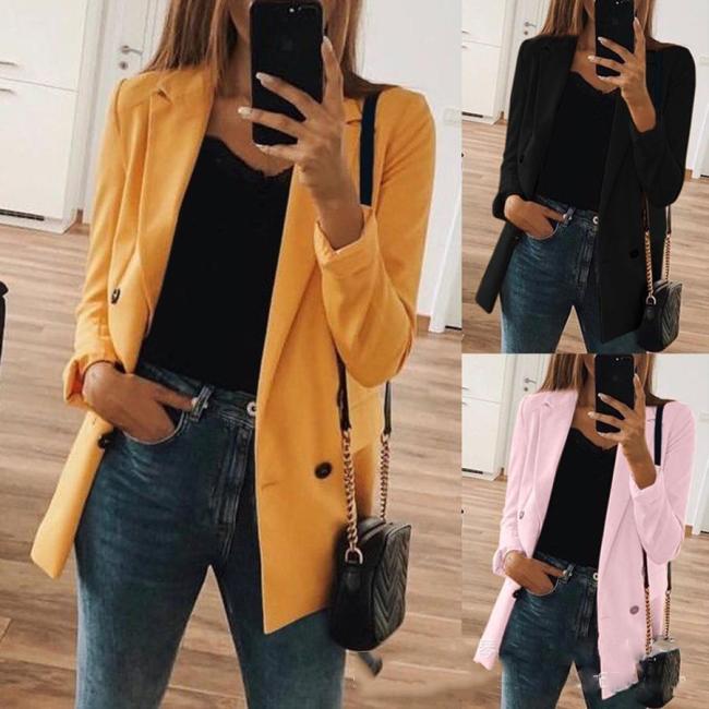 Fashion Solid Color Long Sleeve Blazers