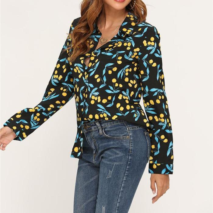 Casual Printed Colour Loose Blouse