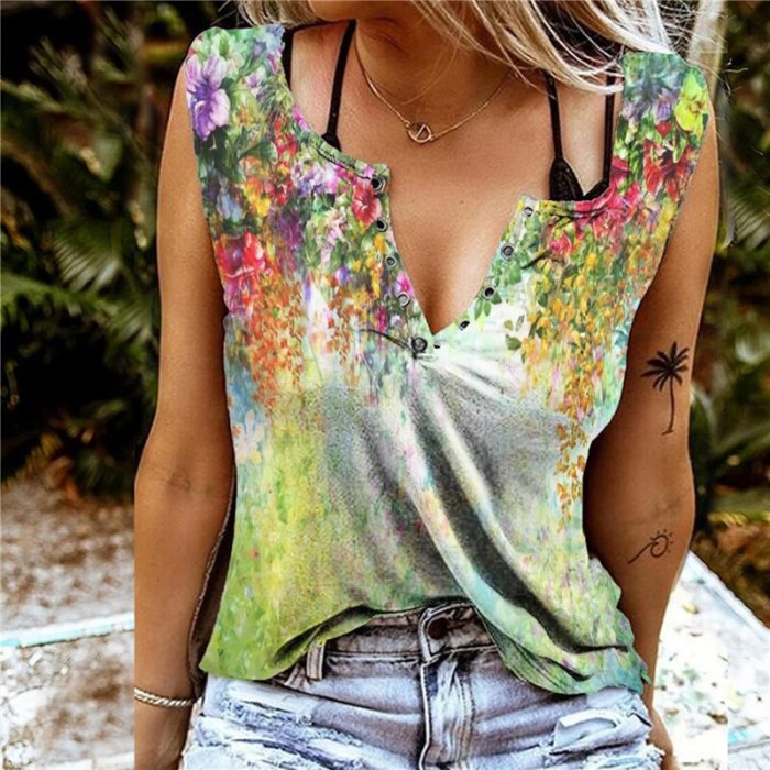 2021 Trending Summer Clothes for Women Sexy Leopard Print V Neck Sleeveless T Shirt Harajuku Streetwear Vest Tank Tops Camisole