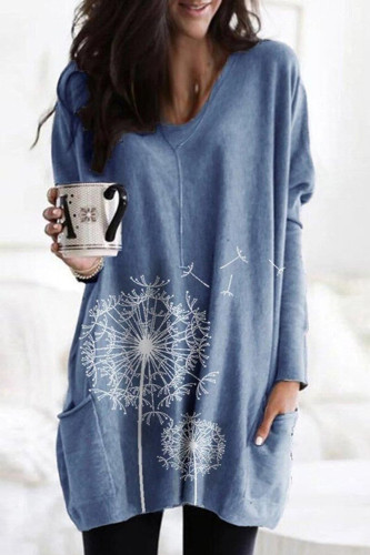 Casual Women T-Shirt Long Sleeve Tops Pocket Pullovers