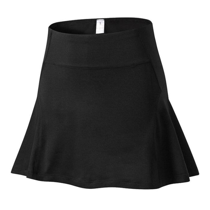 Women's High Waist Sports Skirt Yoga Tennis Skirt Casual Loose Lining Running Quick-drying Female Solid Black Streetwear Skirt