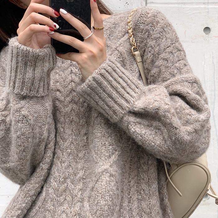 Spring Pink Knitted Sweater Women Clothes Black Korean Slim Pullover Tops Vintage White Winter Thin Woman Sweaters Autumn 2021