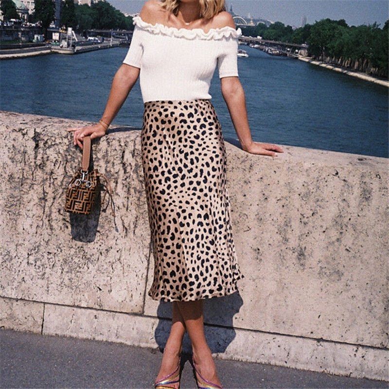 Women Wrap Ruffles A Line High Waist Skirt 2018 Ladies Casual Leopard Printed Short Mini Skirts Slim Leopard Evening Party Skirt