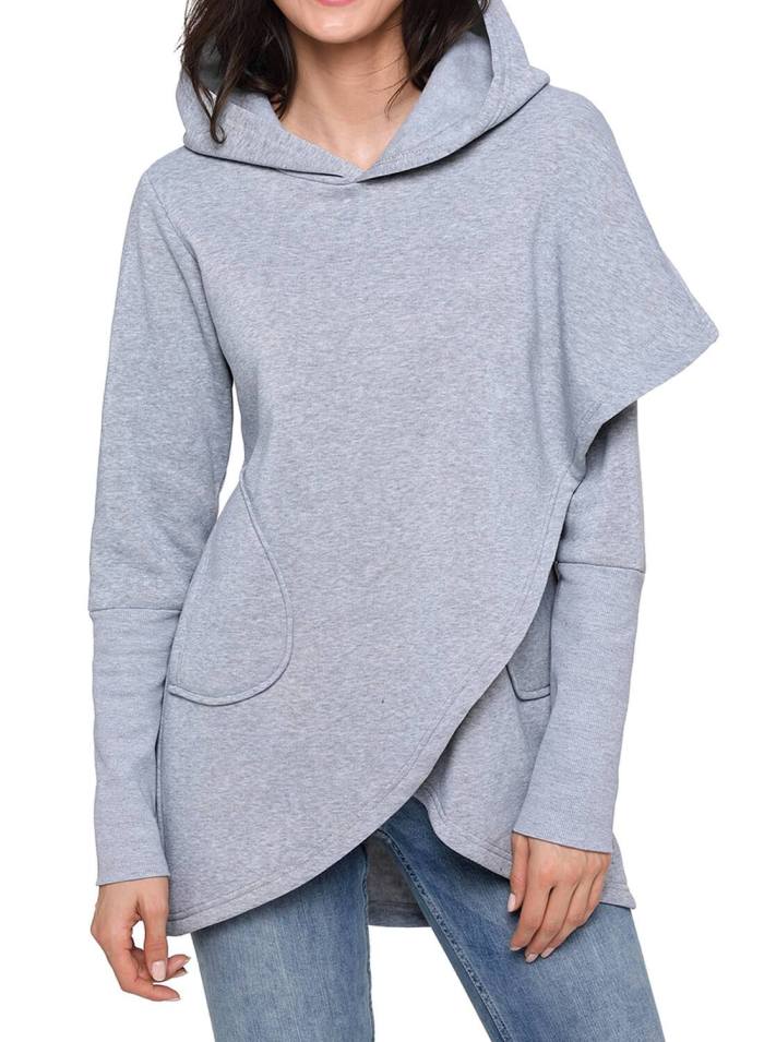 Irregular Long Sleeve Hoodies