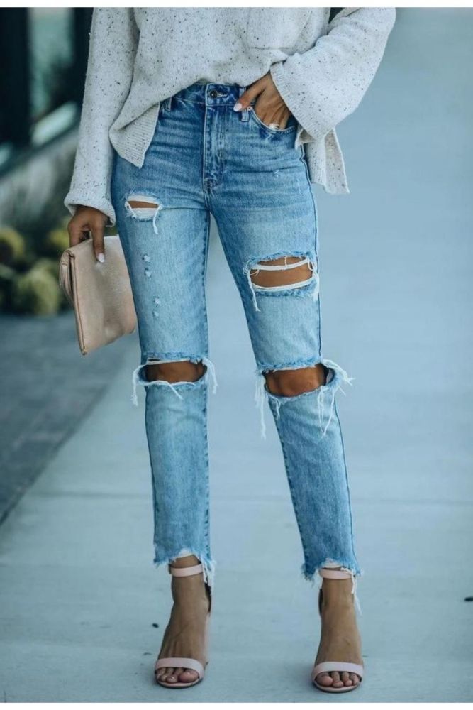 Cross-border 2021 new European and American slimmed-down jeans trousers women's wear