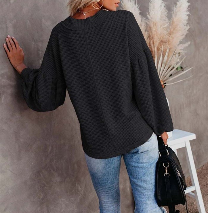 2021 Autumn V Neck Sweater Women Loose Knitted Sweater Pullover Women Jumper Ladies Long Sleeve Sweater Female Knitwear